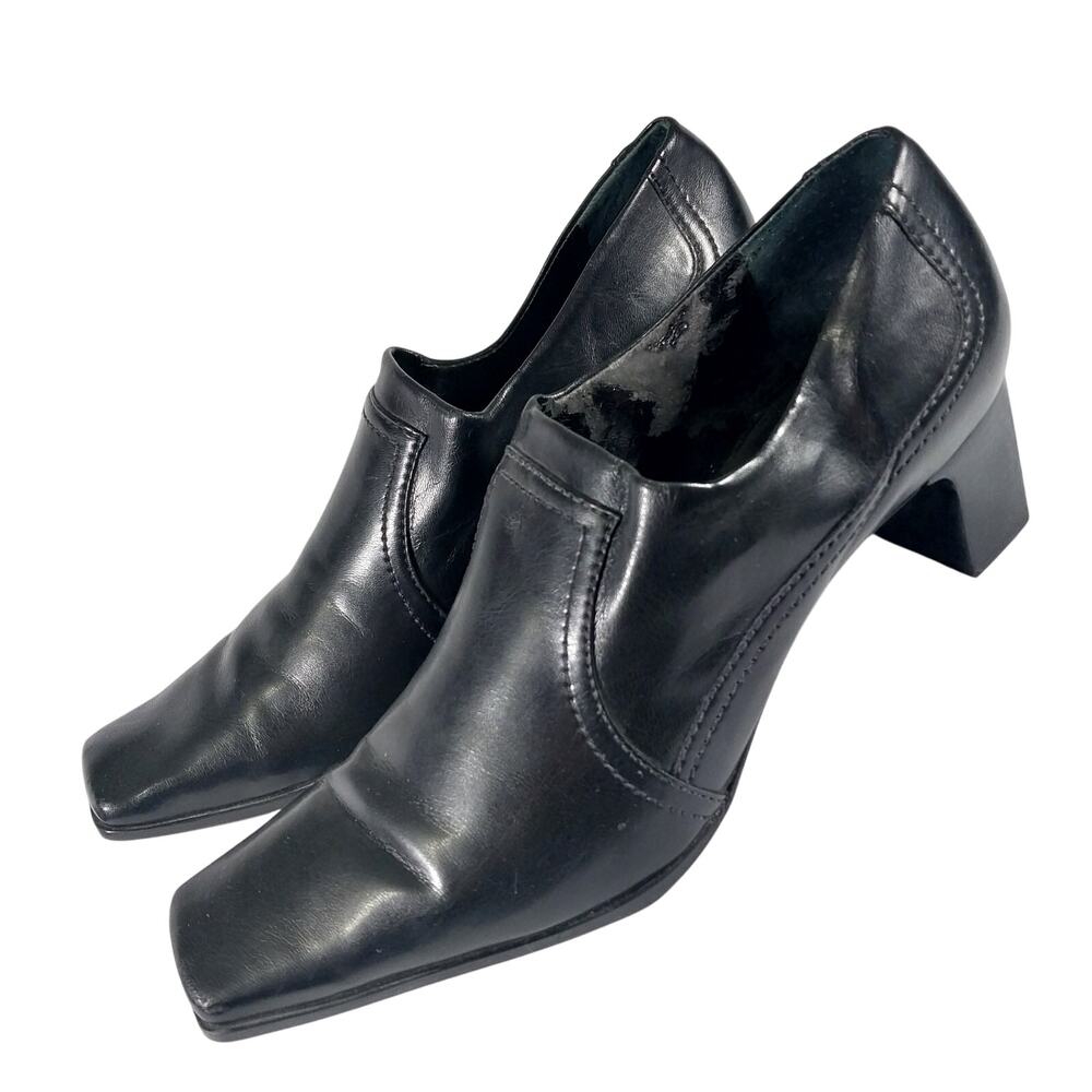 MICHAEL SHANNON! BLACK GENUINE LEATHER WESTERN STYLE BOOTIES, HEELS! SZ 9M